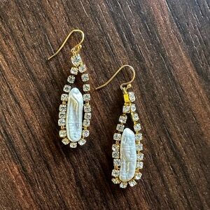 Chan Luu Gold and White Crystal Earrings